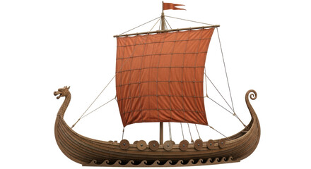 Isolated Viking Ship
