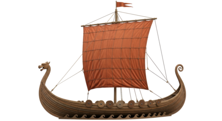 Isolated Viking Ship