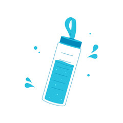 Sport water bottle with handle. Ideal for gym, fitness, running, and daily hydration. Clean and modern flat design for active lifestyle themes.

