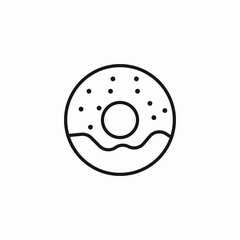 sprinkled donut icon sign vector