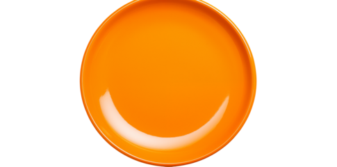 An orange plate presented against a black backdrop showcasing vibrant color and simple design.transparent PNG, isolated background 