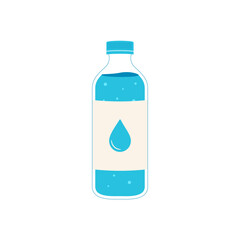 Art & IllustrationSimple plastic water bottle with a drop on the label. Symbol of purity, hydration, and freshness. Great for eco, health, and fitness designs.