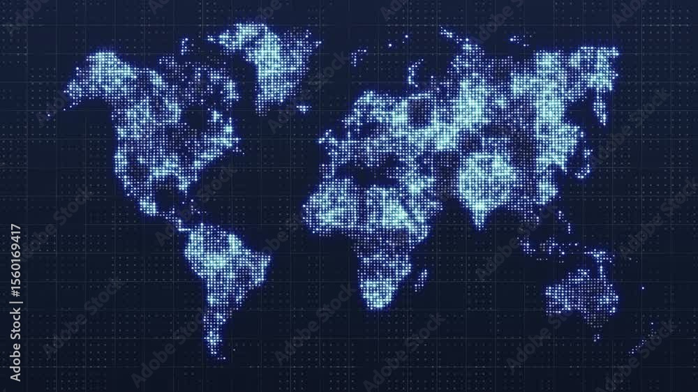 Poster global technology map. computer generated 3d render