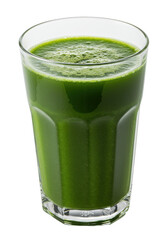 A vibrant green smoothie in a glass, bubbling with healthy goodness, filled to the brim