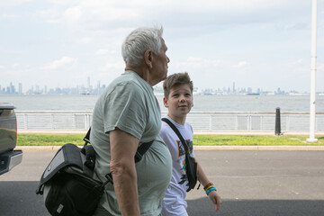 Active Senior Man Traveling  in New York City.  A 75-year-old man explores the streets of New York City, embracing adventure and independence in his golden years.
