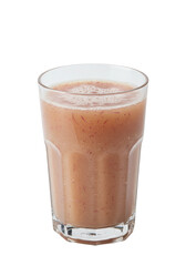 Refreshing, cool, blended beverage in tall drinking glass with a slightly frothy surface