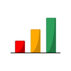 Chart graph bar growing uptrend business icon flat vector design