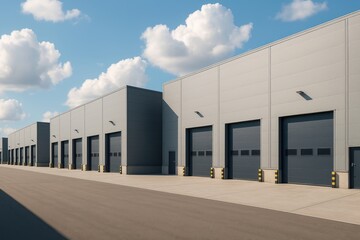 Modern industrial warehouse exterior