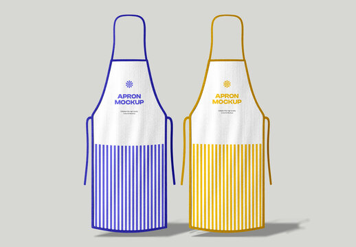 Two Restaurants & Cafes Aprons Mockup