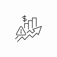 warning statistics icon sign vector