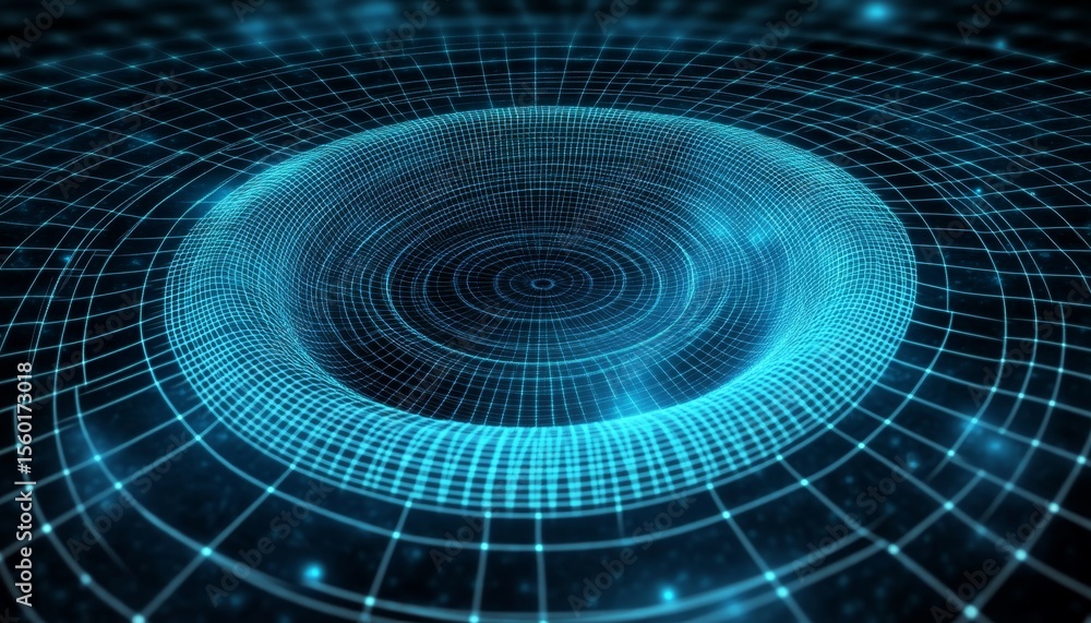 Poster intricate digital depiction of a cosmic singularity with surreal energy fields and stellar elements