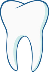 A single, healthy human tooth, illustrated in a simple, cartoonish style.