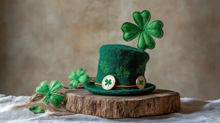 Festive St. Patrick's Day Leprechaun Hat with Shamrocks