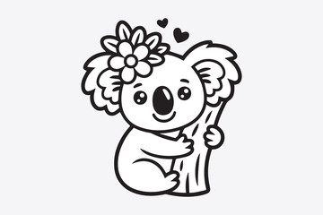 cute koala illustration vector