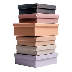 Stylish stack of colorful storage boxes in various shades, perfect for organizing and enhancing home decor