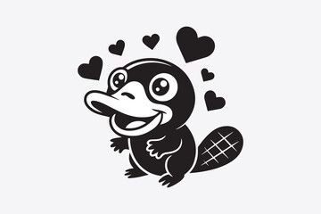 cute platypus illustration vector