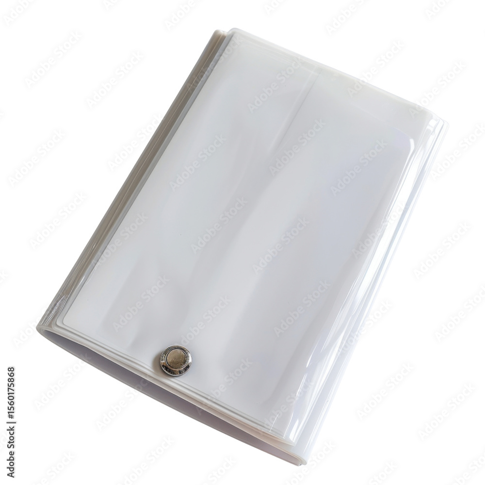 Poster clear plastic folder with snap button closure, ideal for organizing documents and keeping them secur