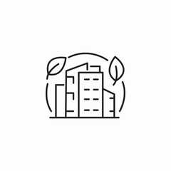 eco friendly buildings icon sign vector