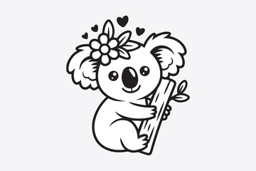 cute koala illustration vector