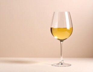 Concepto minimalista de copa de vino sobre fondo neutro. Enología, bebida, alcohol, viñedo, bodega