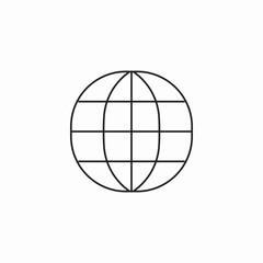 global grid sphere icon sign vector
