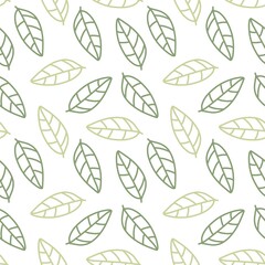 Minimalist green leaf pattern on white background. Simple and elegant design, great for eco-friendly themes, packaging, or natural product branding.