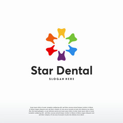Star Dental logo designs, colorful Dental logo template
