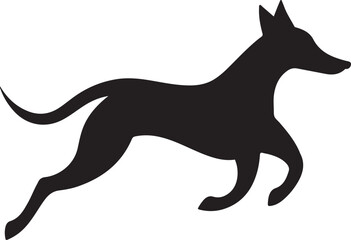 Dog running silhouette