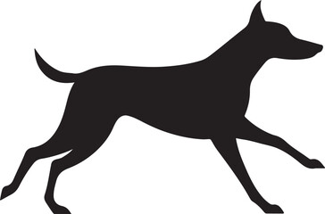 Dog running silhouette