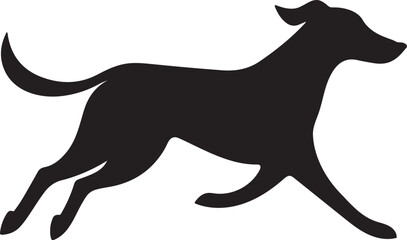Dog running silhouette