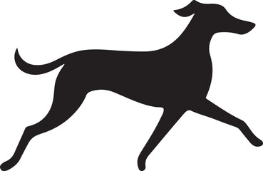 Dog running silhouette