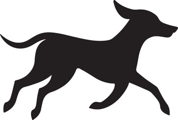 Dog running silhouette