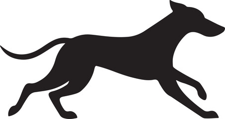 Dog running silhouette