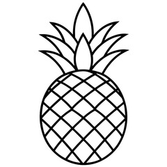Pineapple Fruit Line Vector