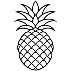Pineapple Fruit Line Vector