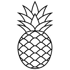 Pineapple Fruit Line Vector