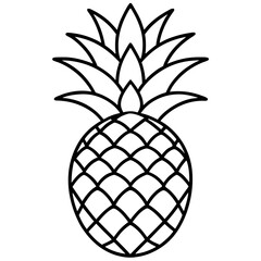 Pineapple Fruit Line Vector
