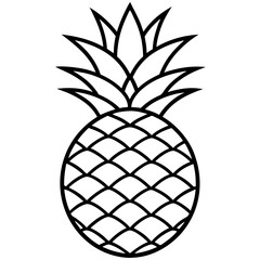 Pineapple Fruit Line Vector