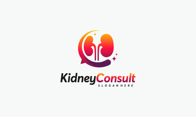 Kidney Consult logo designs concept vector, Kidney Healthcare logo template