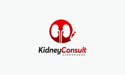 Kidney Consult logo designs concept vector, Kidney Healthcare logo template