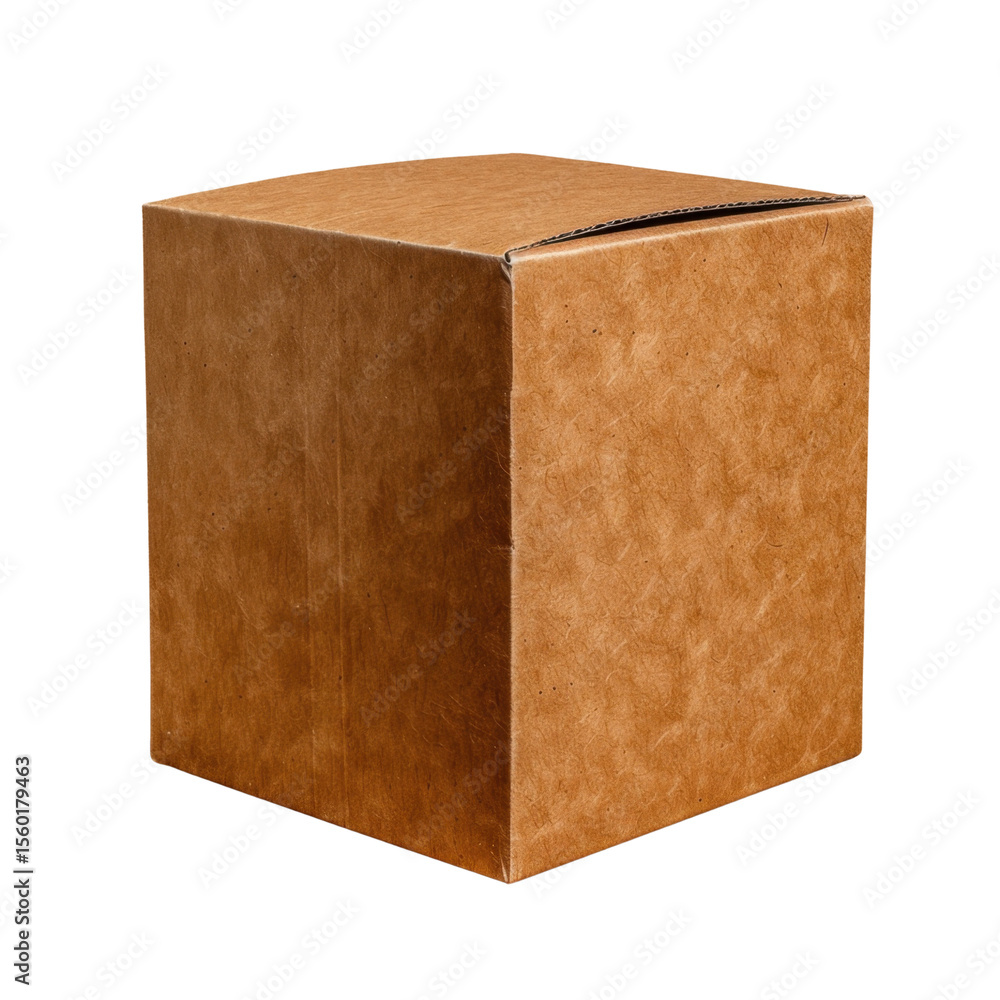 Poster plain brown cardboard box with smooth texture, ideal for packaging and shipping items securely. this