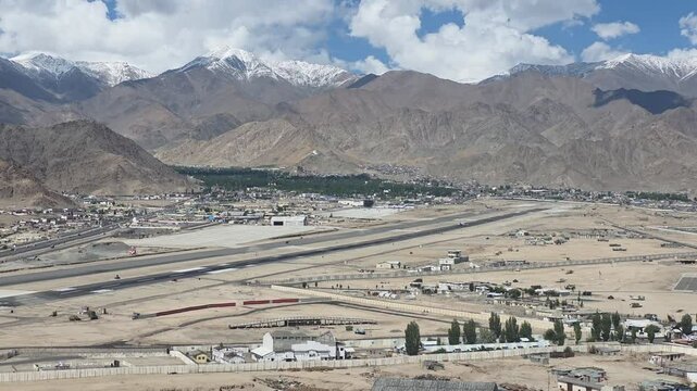 Wide shot of Ladakh region landscape, India