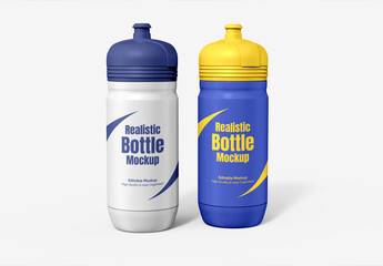 Dual Sports Bottle Packaging PSD Mockup