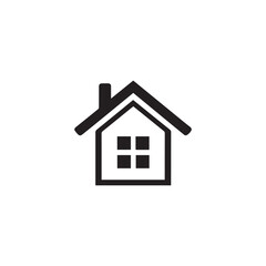 Minimalist vector home icon, simple black outline house symbol, perfect for web, mobile apps, user interface design, real estate, or navigation concepts. Isolated on white background