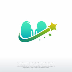 Kidney Star logo designs concept vector, Kidney Care logo template