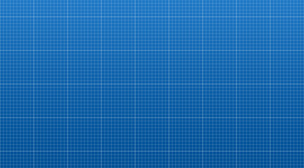 Grid drawing background with blue lines. Digital paper template Digital drawing paper template. Checkered ruled page for notebooks, drawing sheets, thesis illustration. Vector blue background