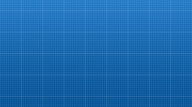 Grid drawing background with blue lines. Digital paper template Digital drawing paper template. Checkered ruled page for notebooks, drawing sheets, thesis illustration. Vector blue background