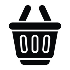 Simple Basket glyph icon. The icon can be used for websites, print templates, presentation templates, illustrations, etc	
