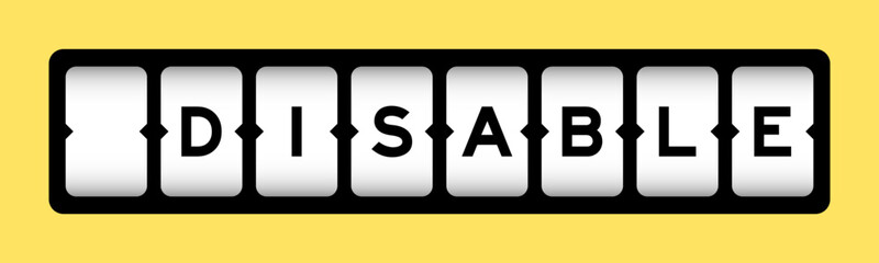 Black color in word disable on slot banner with yellow color background
