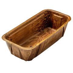 Biodegradable food container made from natural materials, showcasing wooden texture and eco friendly design. Perfect for sustainable dining